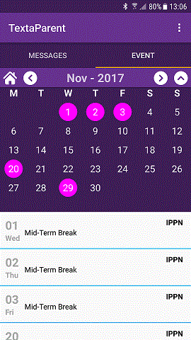 Screenshot Calendar NOV